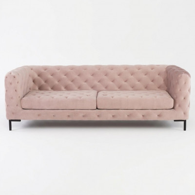 Chesterfield Sofa Canapé Polster Stoff Lieder Couchen Polstersaz 3 Sëtzer