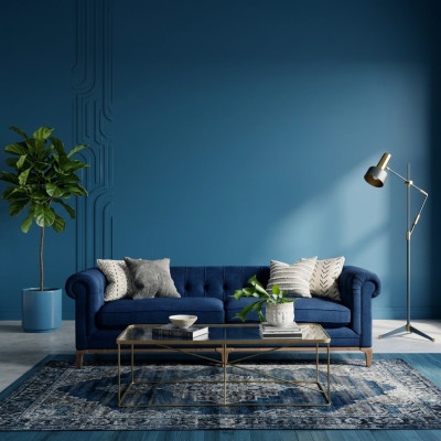 Chesterfield Sofa Canapé Polster Lieder Stoff Canapé Polster Garnitur 4-Sëtzeger