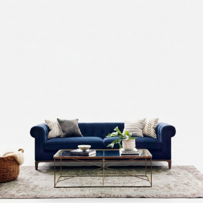 Chesterfield Sofa Canapé Polster Lieder Stoff Canapé Polster Garnitur 4-Sëtzeger
