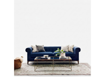 Chesterfield Sofa Canapé Polster Lieder Stoff Canapé Polster Garnitur 4-Sëtzeger