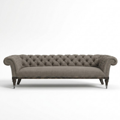 Chesterfield Sofa Canapé Polster Stoff Lieder Couchen Polster Garnitur 4-Sëtzer