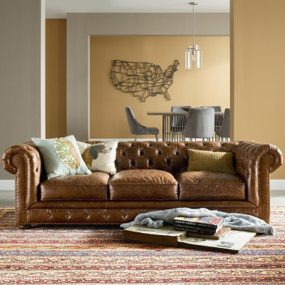Designer Chesterfield brongen dräi-Sëtzer Luxus 3-Sëtzer Canapé