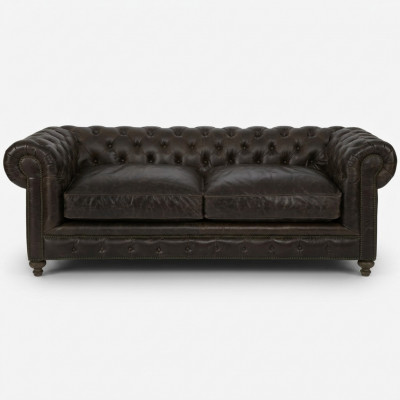 Modernen schwaarzen Chesterfield Dräisëtzer Living Sall Luxus Sofa