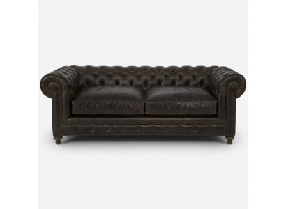 Modernen schwaarzen Chesterfield Dräisëtzer Living Sall Luxus Sofa