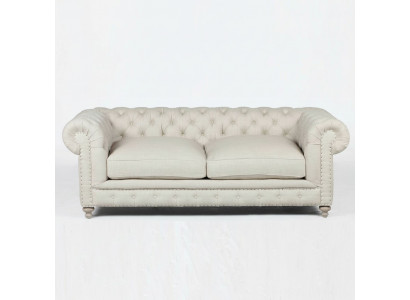 Wäissen Chesterfield Luxus Dräisëtzer Moderne 3er Wunnzëmmer Couch