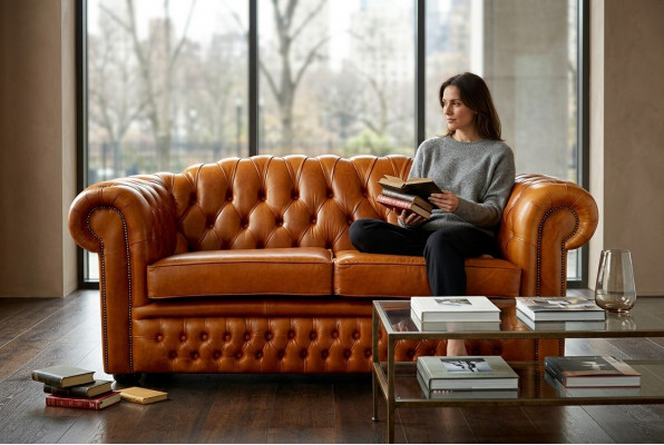 Chesterfield Sofa Canapé Polster Stoff Lieder Couchen Bruen Garnitur 3 Sëtzer