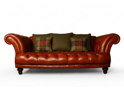 Brongt Lieder Chesterfield Sofa Couch Polster Stoff Couchen Garnitur 3-Sëtzer Nei