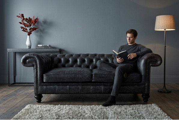 Designer groer Chesterfield 3-Plaz Luxus Stotzdimmer Kannapé