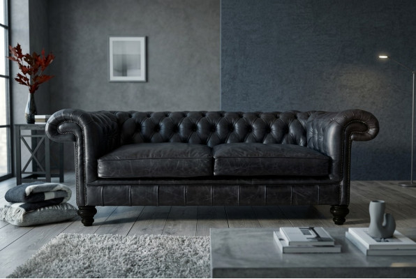 Designer groer Chesterfield 3-Plaz Luxus Stotzdimmer Kannapé