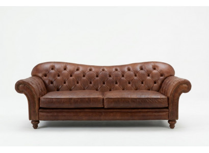 Luxe Chesterfield Stotssalon Couch Braun Sofa Sëtz Polster Textil Couchen Nei