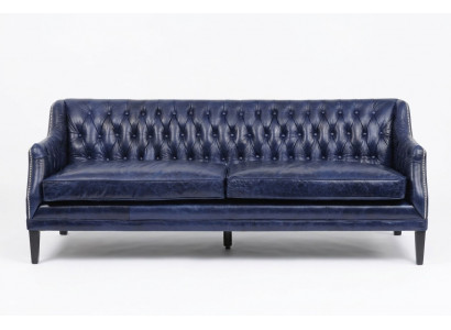 Blo Chesterfield Sofa Couch Polster Stoff Lieder Couchen Garnitur 4 Sëtzer nei