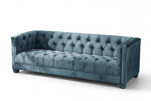 Türkis Samt Samett Canapé # Chesterfield Luxus Miwwel # Englesch Couch jvmoebel ®