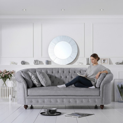 Chesterfield Sofa Couch Polster Stoff Lieder Canapéë Polster Garnitur 3-Sëtzern