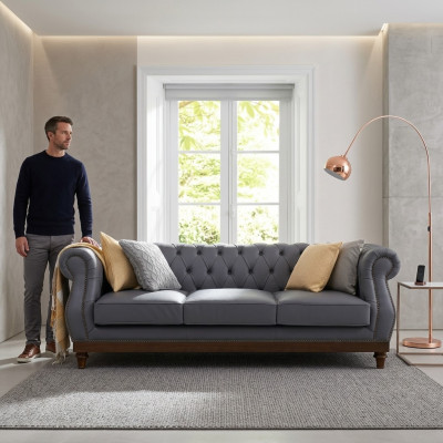 Chesterfield Sofa Canapé Polster Lieder Couchen Stoff Polster Garnitur