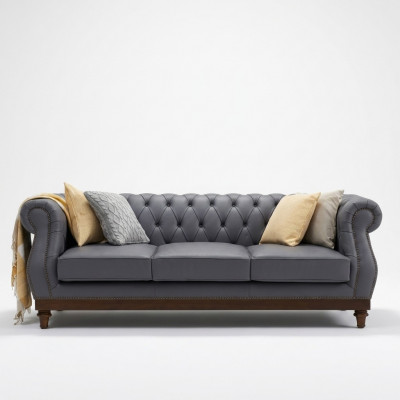 Chesterfield Sofa Canapé Polster Lieder Couchen Stoff Polster Garnitur