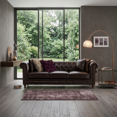 Chesterfield Sofa Canapé Polster Stoff Lieder Canapéen Polster Garnitur 3 Sëtzer