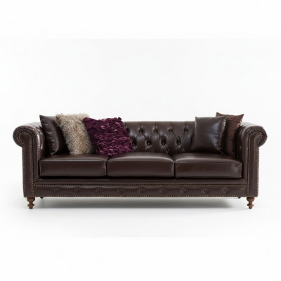 Chesterfield Sofa Canapé Polster Stoff Lieder Canapéen Polster Garnitur 3 Sëtzer