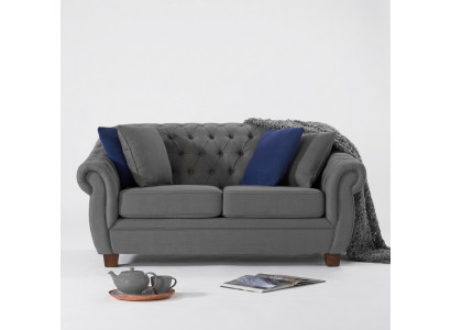 Klassesch Liederzelter - Textil Chesterfield Stoff Kanapee 2 Sëtzer Nei jvmoebel ®
