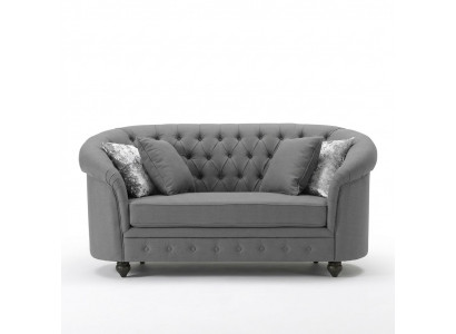 Klassesch Textil Couch - Gro Chesterfield Stoff Sofa 2 Sëtzer Nei jvmoebel ®