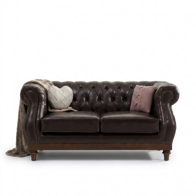 Lieder Chesterfield Männer Club Sofa Couch Polster Zweesëtzer Brong NEI jvmoebel®