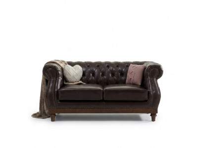 Lieder Chesterfield Männer Club Sofa Couch Polster Zweesëtzer Brong NEI jvmoebel®