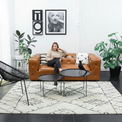 Amerikaneschen Stil Chesterfield Sofa Canapé Lieder Polster Dräisëtzer Brong