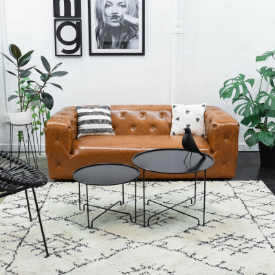 Amerikaneschen Stil Chesterfield Sofa Canapé Lieder Polster Dräisëtzer Brong