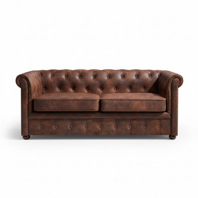Luxuriéist Chesterfield-Sofa aus Kënschtlieder fir d'Wunnzëmmer