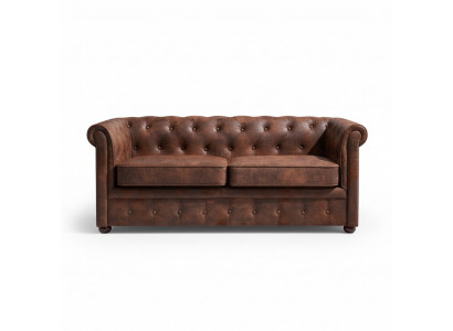 Luxuriéist Chesterfield-Sofa aus Kënschtlieder fir d'Wunnzëmmer