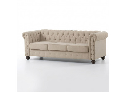 Chesterfield Canapé Sofa Gepolstert Stoff Lieder Canapéen Gepolstert Garnitur 3 Sëtzer