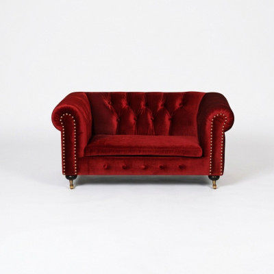 Roude Barock Sofa Couch - Chesterfield Stoff 2 Sëtzer Lieder Textil jvmoebel ® NEI