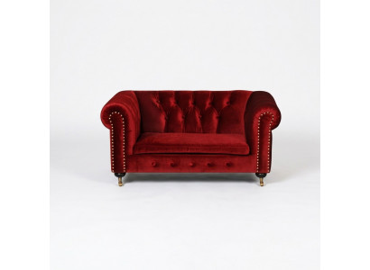 Roude Barock Sofa Couch - Chesterfield Stoff 2 Sëtzer Lieder Textil jvmoebel ® NEI