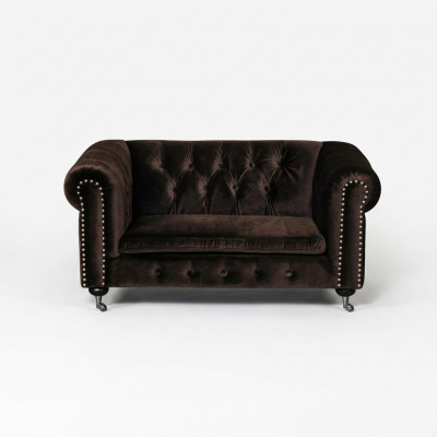 Schwaarz Barock Sofa Couch - Chesterfield Stoff 2 Sëtzer Lieder Textil jvmoebel ®