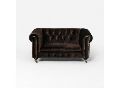 Schwaarz Barock Sofa Couch - Chesterfield Stoff 2 Sëtzer Lieder Textil jvmoebel ®