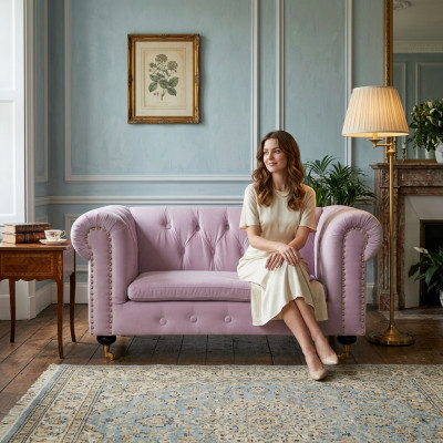 Rout Chesterfield Sofa Canapé Polster Stoff Lieder Canapéë Polster Garnitur Neien