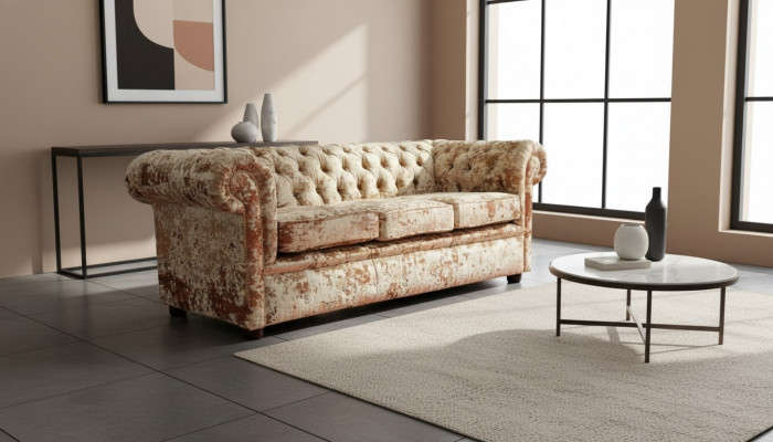 Designer Wohnzimmer Sofa - Textil Samt Stoff Bezuch - Klassesch Couch