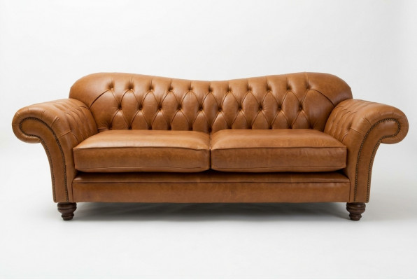 Brongen Chesterfield Dräisëtzer Luxus Wunnzëmmer 3-er Canapé