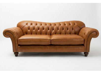 Brongen Chesterfield Dräisëtzer Luxus Wunnzëmmer 3-er Canapé