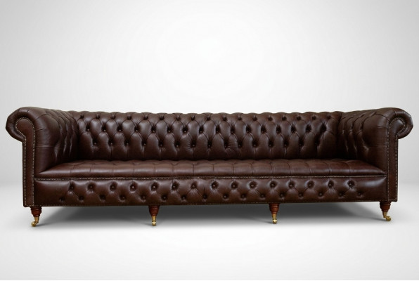 Brongt Chesterfield 4-Sëtzer Klassesch Luxus Barock Rokoko Sofa