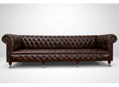 Brongt Chesterfield 4-Sëtzer Klassesch Luxus Barock Rokoko Sofa