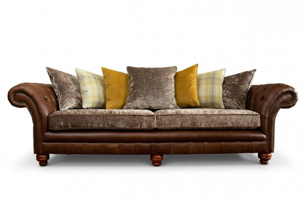 Klassesch Luxus Barock Rokoko Canapé Chesterfield Canapé Textil Lieder Canapé