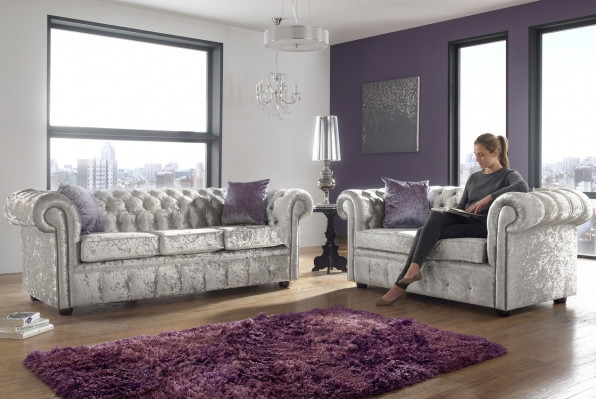 Sofagarnitur Chesterfield 3+2 Sëtz Klassesch Barock Rokoko Sofa Textil Lieder