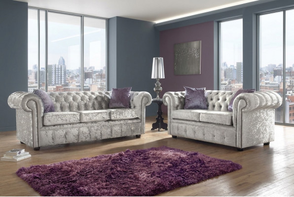 Sofagarnitur Chesterfield 3+2 Sëtz Klassesch Barock Rokoko Sofa Textil Lieder