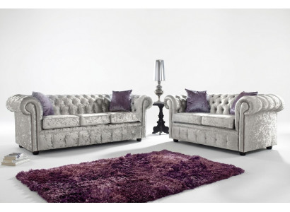 Sofagarnitur Chesterfield 3+2 Sëtz Klassesch Barock Rokoko Sofa Textil Lieder