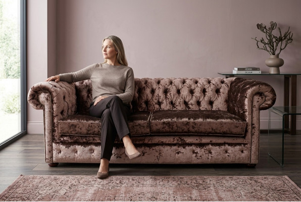 Chesterfield 5 Sëtz Klassesch Luxus Barock Rokoko Sofa Couch Textil Lieder