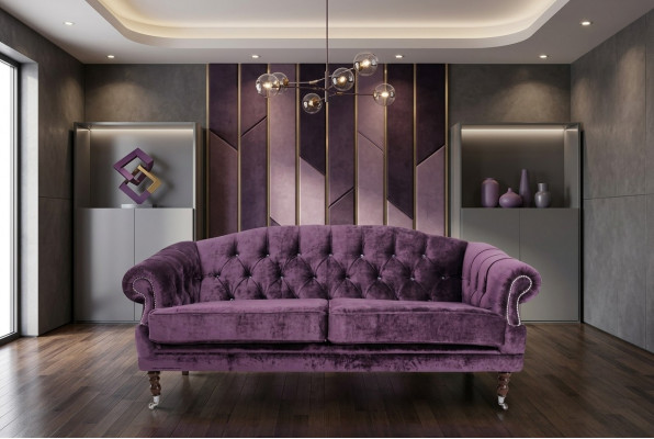 Barock Rokoko Canapé Couchage Textil Samt Chesterfield - Designer Couchen