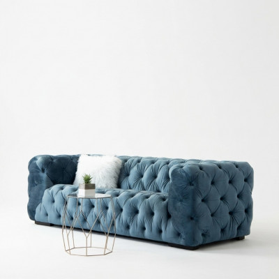 Chesterfield 3-Sëtz Moderne Luxus Couch Designer Wunnzëmmer Dräisëtzer