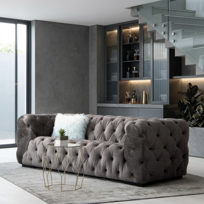 Grouss Chelsea Dräisëtzer Couch Gepolsterten Stil Miwwelen