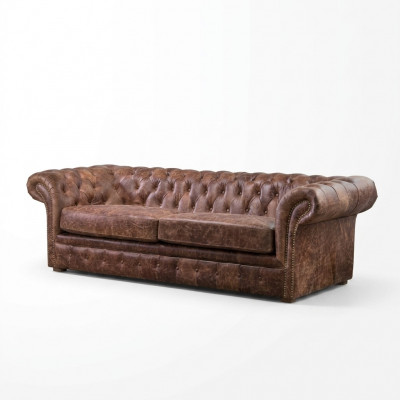 Brong Chesterfield 3 Sëtzer Klassesch Luxus Barock Sofa Textilleder Couch Stil