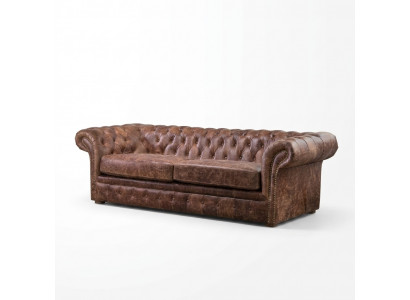 Brong Chesterfield 3 Sëtzer Klassesch Luxus Barock Sofa Textilleder Couch Stil